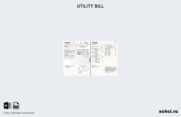 цифровая загрузка США Comcast страницы счетов за коммунальные услуги, шаблон вер